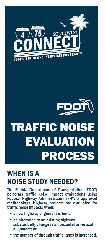 Cover Image of FDOT Traffic Noise Evaluation Process Brochure